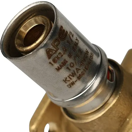 Водорозетка пресс проходная 16мм x ½"в x 16мм APE AP154D 12x16