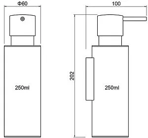 Дозатор для жидкого мыла Aquatek Оберон чёрный матовый AQ4205MB Дозатор для жидкого мыла Aquatek Оберон чёрный матовый AQ4205MB, 2