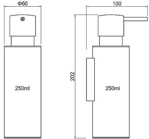 Дозатор для жидкого мыла Aquatek Оберон чёрный матовый AQ4205MB