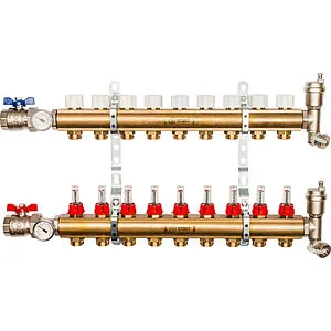Группа коллекторная с расходомерами 9 отводов 1&quot;в/в x ¾&quot;ек Stout SMB 0473 000009, 1