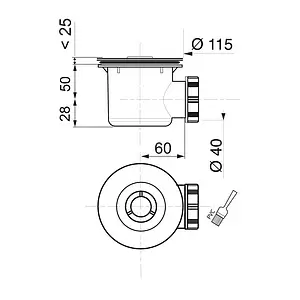 Сифон для душевого поддона Wirquin Tourbillon хром 30718153 Сифон для душевого поддона Wirquin Tourbillon хром 30718153, 2