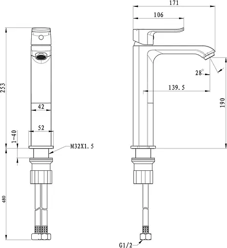 Смеситель для раковины BelBagno Disco хром DIS-LMC-CRM