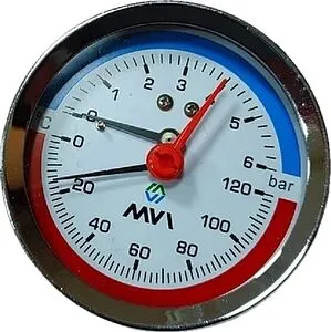 Термоманометр аксиальный MVI 80мм 6 бар 120°С ½" ATM.80.12006.04 Термоманометр аксиальный MVI 80мм 6 бар 120°С ½" ATM.80.12006.04, 1