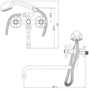 Смеситель для ванны с длинным изливом Lemark Promotion хром LM6041C Смеситель для ванны с длинным изливом Lemark Promotion хром LM6041C, 2