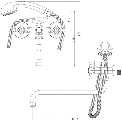 Смеситель для ванны с длинным изливом Lemark Promotion хром LM6041C