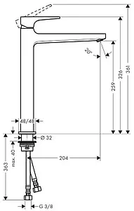 Смеситель для раковины Hansgrohe Metropol 260 шлифованная бронза 32512140 Смеситель для раковины Hansgrohe Metropol 260 шлифованная бронза 32512140, 2