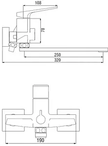Смеситель для ванны с длинным изливом SMARTsant Лофт хром SM253512AA, 2
