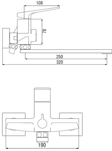Смеситель для ванны с длинным изливом SMARTsant Лофт хром SM253512AA