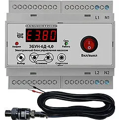 Электронный блок управления насосом с выносным датчиком давления 4-20 мА с плавным пуском Extra Акваконтроль ЭБУН-6Д-4.0-8 7135122600