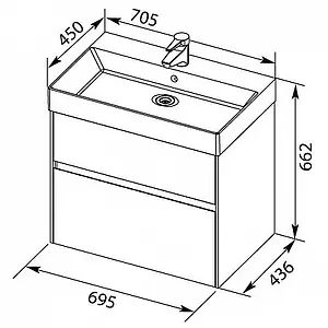 Тумба под умывальник Aquanet Бруклин 70 белый 00203959, 2