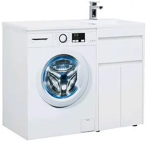 Тумба-умывальник напольная над стиральной машиной Aquanet Токио 110 R белый 00236916+00235498, 3