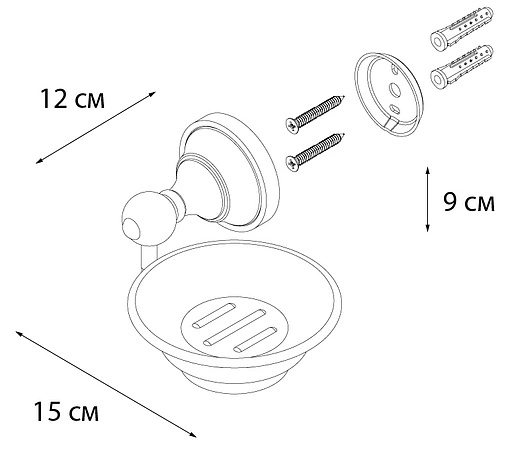 Мыльница Fixsen Bogema gold золото/белый с рисунком FX-78508G