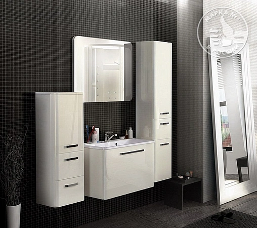 Тумба-умывальник подвесная Aquaton Валенсия 75 белый жемчуг 1A1236K0VAG30