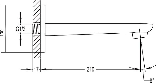 Излив для скрытого монтажа Cezares Tesoro хром TESORO-F-TVI-01
