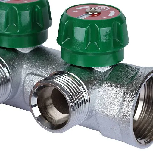 Коллектор регулирующий проходной 2 отвода 1&quot;в/н x ¾&quot;ек Stout SMB-6850-013402