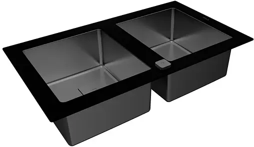 Мойка кухонная Teka Diamond RS15 2B 86 нержавеющая сталь/чёрное стекло 115030017