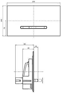Клавиша смыва для унитаза Villeroy&Boch ViConnect 300S 922169AN черный матовый, 2