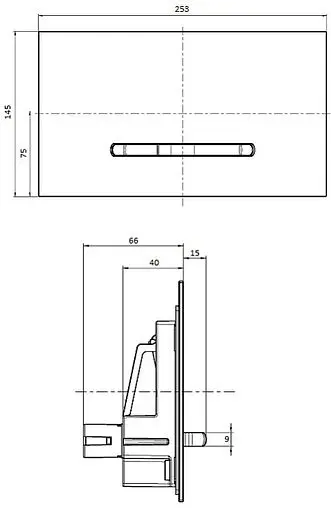 Клавиша смыва для унитаза Villeroy&amp;Boch ViConnect 300S 922169AN черный матовый