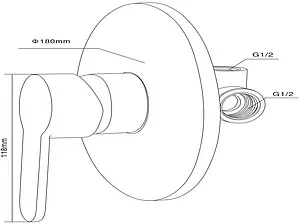 Смеситель для душа скрытого монтажа Swedbe Platta хром 5517, 2