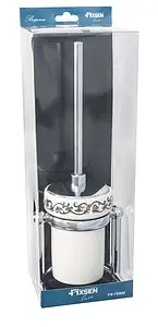 Ёршик для унитаза Fixsen Bogema хром/белый с рисунком FX-783 Ёршик для унитаза Fixsen Bogema хром/белый с рисунком FX-783, 2