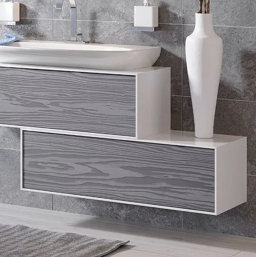 Комод подвесной Aqwella Genesis 100 миллениум серый/белый GEN0310MG