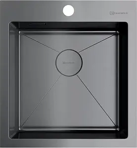 Мойка кухонная Omoikiri Akisame 46-GM вороненая сталь 4973095 Мойка кухонная Omoikiri Akisame 46-GM вороненая сталь 4973095, 1