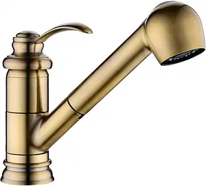 Смеситель для кухни с выдвижным изливом Omoikiri Kakogava-S AB античная латунь 4994294, 1