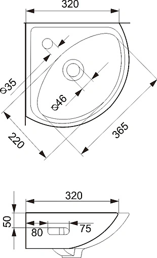 Раковина Cersanit Sigma 36 белый P-UM-Sg/1