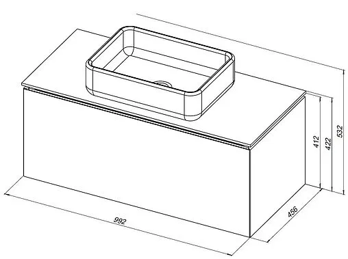Тумба под умывальник подвесная Allen Brau Infinity 100 антрацит 1.21004.AM