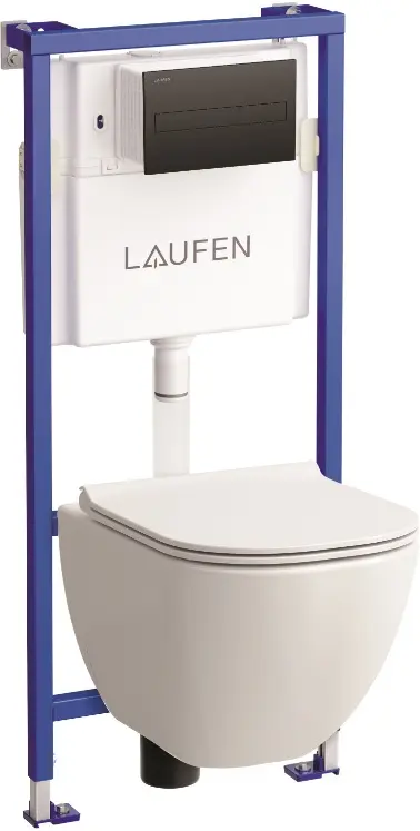 Комплект 5 в 1 Laufen Basal 6.2071.2.716.000.3 с кнопкой 8.9566.1.716.000.1 черный матовый Комплект 5 в 1 Laufen Basal 6.2071.2.716.000.3 с кнопкой 8.9566.1.716.000.1 черный матовый, 1