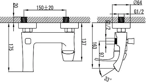 Смеситель для ванны SMARTsant Прайм хром SM113503AA Смеситель для ванны SMARTsant Прайм хром SM113503AA