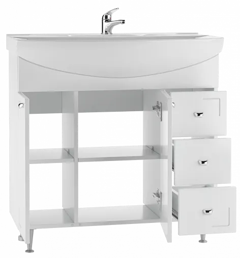 Тумба под умывальник напольный Айсберг Элеганс 85 белый DA1136T