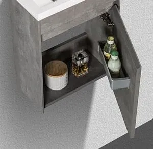 Тумба-умывальник подвесная BelBagno PIETRA MINI 46 L Stucco Cemento PIETRA MINI-460-1A-SO-SCM-L+BB-460-PM-LVB Тумба-умывальник подвесная BelBagno PIETRA MINI 46 L Stucco Cemento PIETRA MINI-460-1A-SO-SCM-L+BB-460-PM-LVB, 3