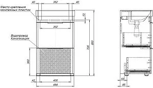 Тумба-умывальник напольная Aquanet Ирис new 50 белый глянец 00310151+ Тумба-умывальник напольная Aquanet Ирис new 50 белый глянец 00310151+, 3