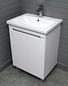 Тумба-умывальник напольный Айсберг Аура 60 белый DA2502T+S-UM-COM60/1-w Тумба-умывальник напольный Айсберг Аура 60 белый DA2502T+S-UM-COM60/1-w, 5