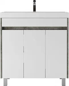 Тумба-умывальник напольная Домино Karlo 80 белый/бетон DK5311T+4627173210188 Тумба-умывальник напольная Домино Karlo 80 белый/бетон DK5311T+4627173210188, 3