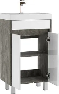 Тумба-умывальник напольная Домино Karlo 50 белый/бетон DK5308T+4627173210157 Тумба-умывальник напольная Домино Karlo 50 белый/бетон DK5308T+4627173210157, 4