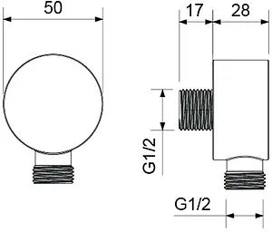 Шланговое подключение Aquatek хром AQ2457CR Шланговое подключение Aquatek хром AQ2457CR, 2