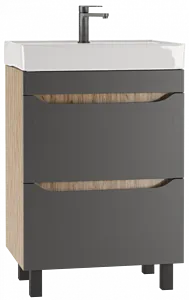 Тумба-умывальник напольная Домино Bruno 60 графит/дуб вотан DBr2901T+4607152361674 Тумба-умывальник напольная Домино Bruno 60 графит/дуб вотан DBr2901T+4607152361674, 1