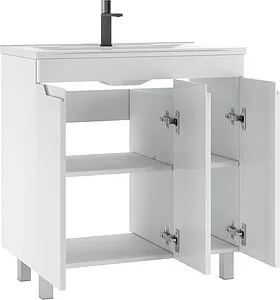 Тумба-умывальник напольная Домино Optima 80 белый глянец DO1910T+4670142930020 Тумба-умывальник напольная Домино Optima 80 белый глянец DO1910T+4670142930020, 4