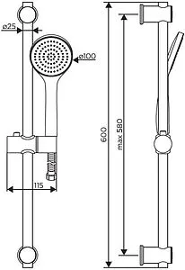 Душевая стойка Dorff Comfort чёрный матовый D0108000BL Душевая стойка Dorff Comfort чёрный матовый D0108000BL, 2
