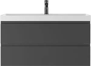 Тумба под умывальник подвесной Домино Graffo 100 графит DGr2404T Тумба под умывальник подвесной Домино Graffo 100 графит DGr2404T, 3