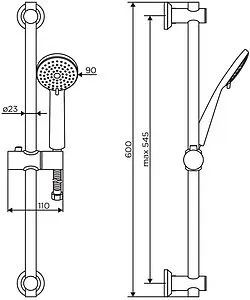 Душевая стойка Dorff Logic нержавеющая сталь/серый D0103000SS Душевая стойка Dorff Logic нержавеющая сталь/серый D0103000SS, 2