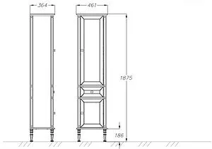 Шкаф-пенал напольный Opadiris Кантара 46 L белый 00-00004353 Шкаф-пенал напольный Opadiris Кантара 46 L белый 00-00004353, 2