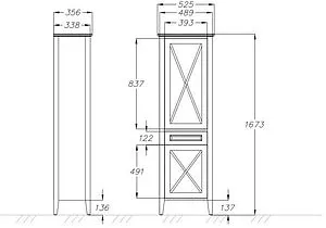 Шкаф-пенал напольный Opadiris Палермо 53 R cветлый орех Z0000008562 Шкаф-пенал напольный Opadiris Палермо 53 R cветлый орех Z0000008562, 2