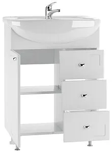 Тумба-умывальник напольная Айсберг Классик 60 белый DA1023T+4620008192772 Тумба-умывальник напольная Айсберг Классик 60 белый DA1023T+4620008192772, 4