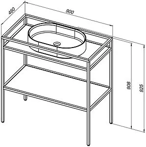 Консоль напольная Allen Brau Liberty 90 чёрный браш 1.33004.BB+ Консоль напольная Allen Brau Liberty 90 чёрный браш 1.33004.BB+, 2