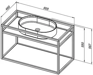 Консоль подвесная Allen Brau Liberty 90 чёрный браш 1.33003.BB+ Консоль подвесная Allen Brau Liberty 90 чёрный браш 1.33003.BB+, 2
