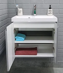 Тумба-умывальник подвесной Домино Graffo 60 светло-серый DGr2408T+4670142930044 Тумба-умывальник подвесной Домино Graffo 60 светло-серый DGr2408T+4670142930044, 5