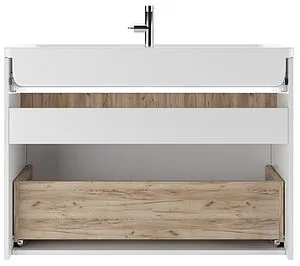 Тумба-умывальник подвесной Домино Fortuna 100 белый/дуб вотан DF3104T+4640021065204 Тумба-умывальник подвесной Домино Fortuna 100 белый/дуб вотан DF3104T+4640021065204, 5